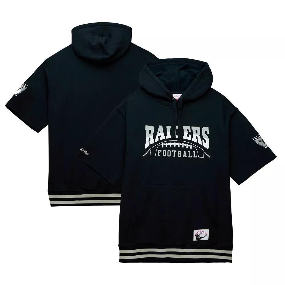 Men's Mitchell & Ness Black Las Vegas Raiders Pre-Game Short Sleeve Pullover Hoodie, Size: Small, Lvr Black Product Image