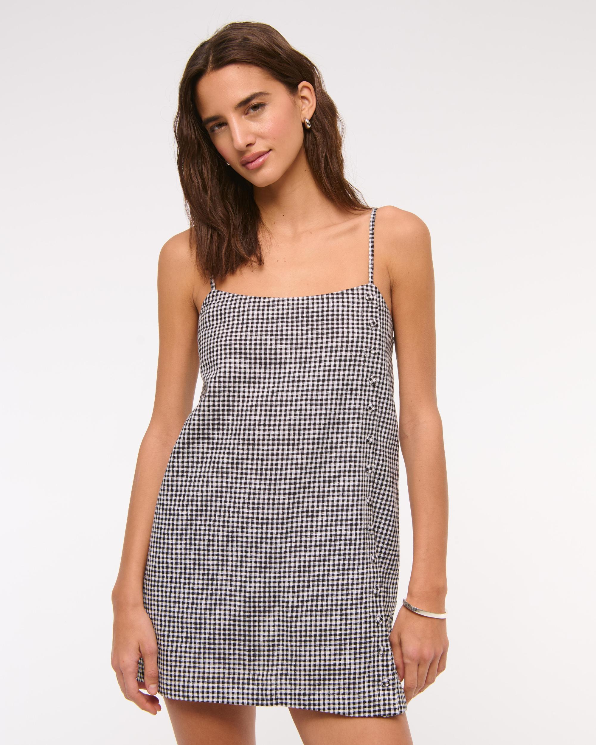 Linen-Blend Button Skort Product Image