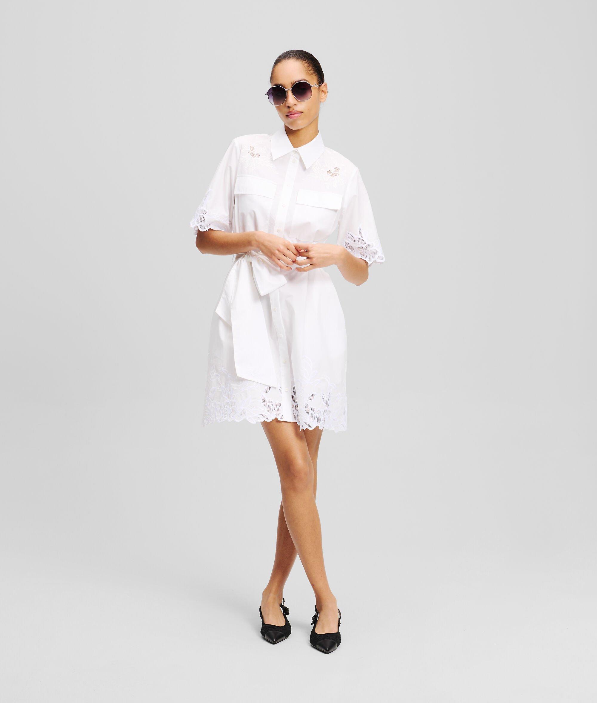 CUT-OUT EMBROIDERY SHIRT DRESS Product Image