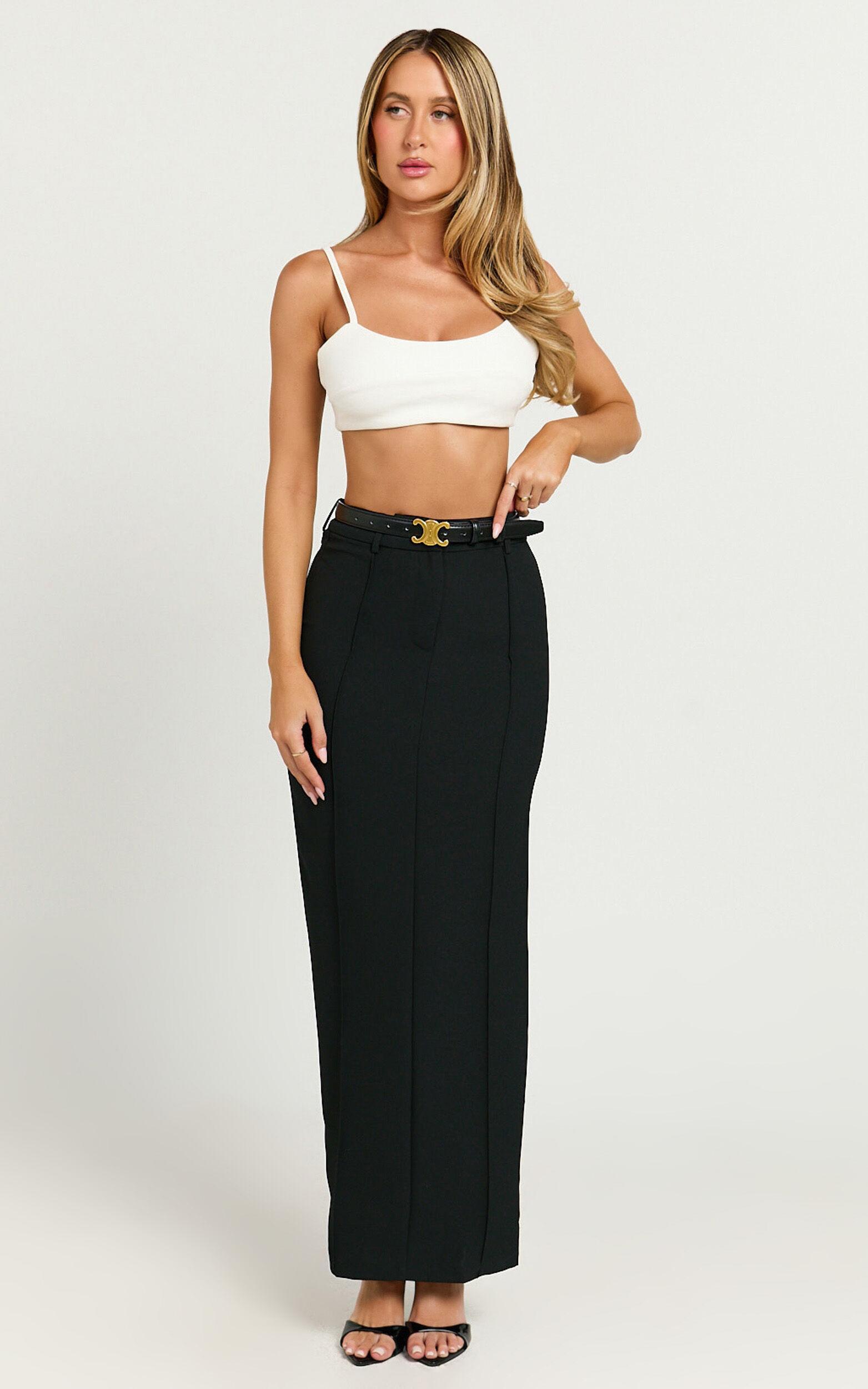 Stella Maxi Skirt - High Waisted Pencil Skirt in Black Product Image