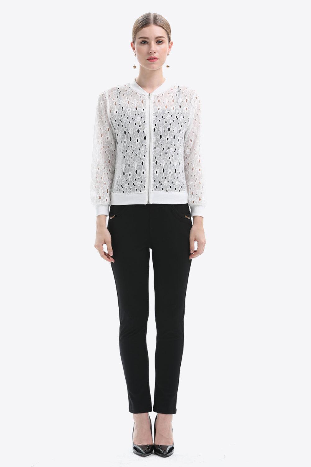 Openwork Zip Up Jacket Product Image