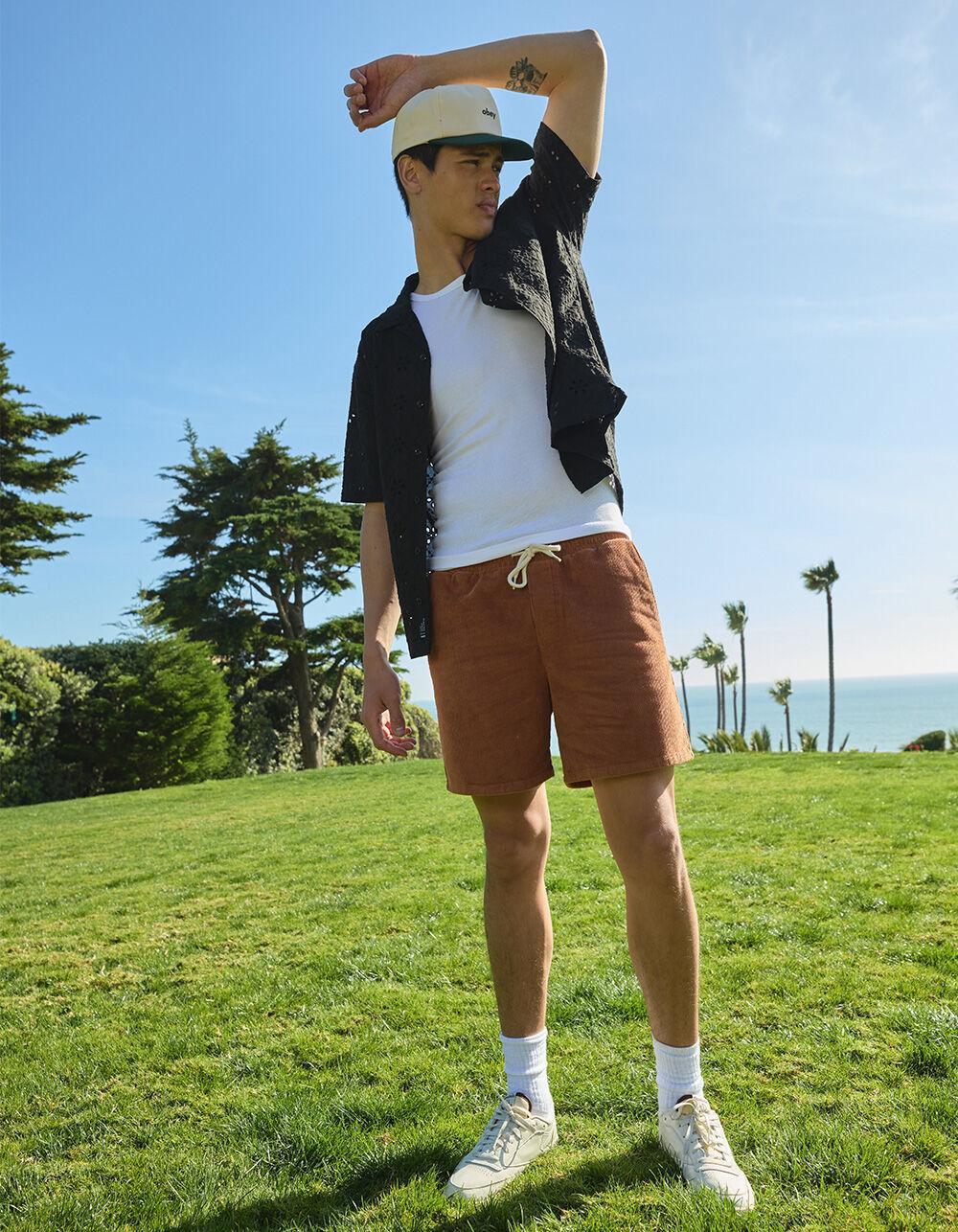 RSQ Mens 6’’ Cord Pull On Shorts - COPPER Product Image