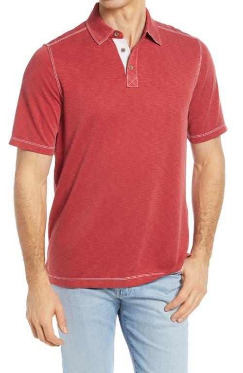 Johnston & Murphy Slub Men's Polo in Red at Nordstrom, Size Large Product Image