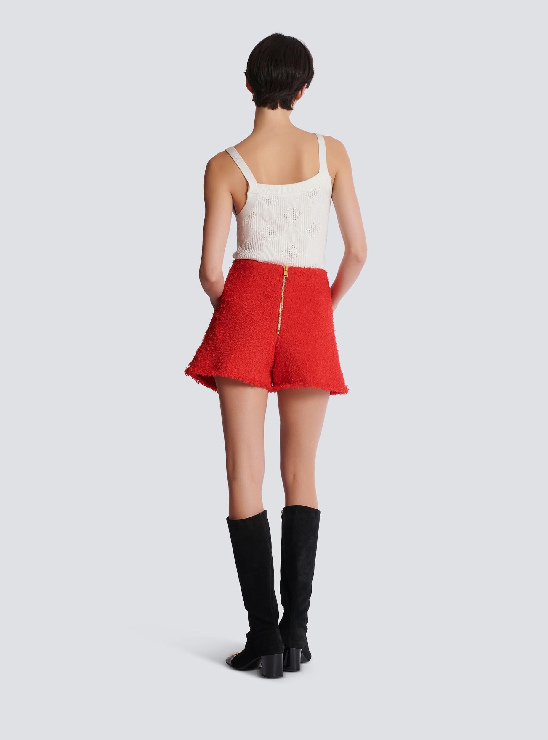Belted tweed shorts with Snail buttons Product Image