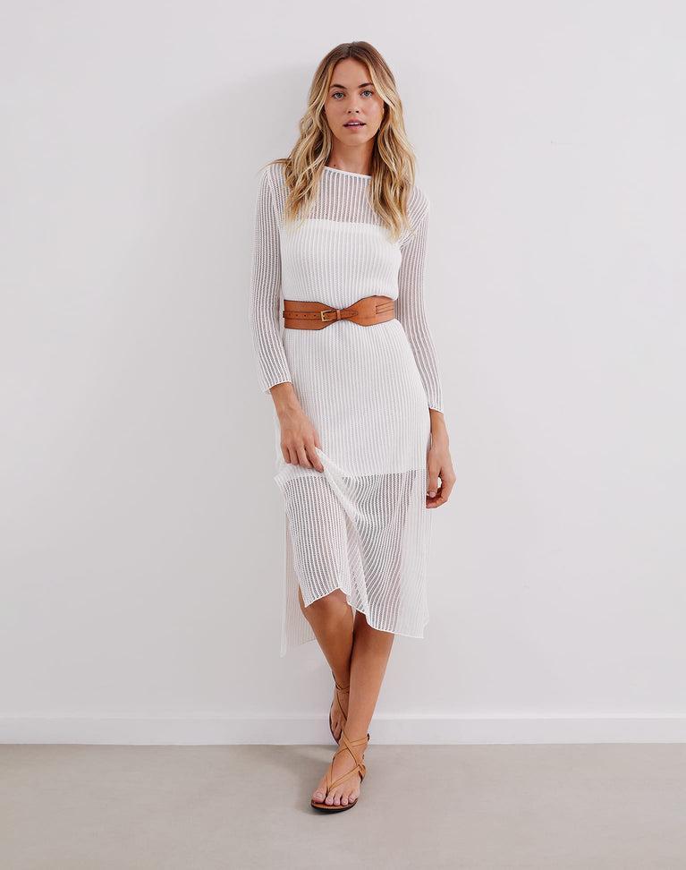 Knit Telma Midi Dress (exchange only) - Off White Product Image