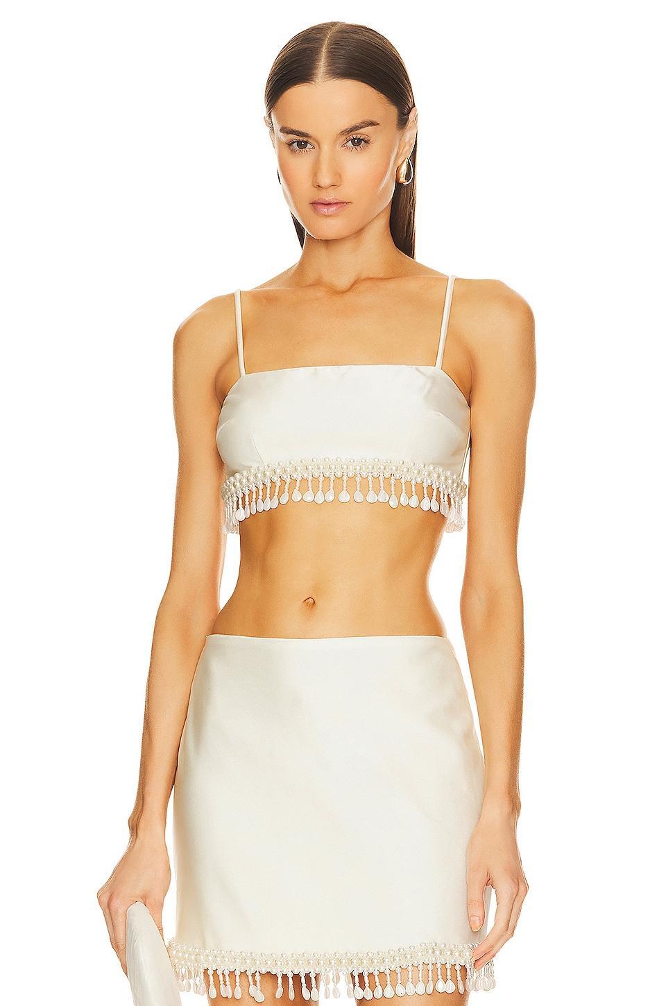 Hand-Beaded Cropped Top PatBO Product Image