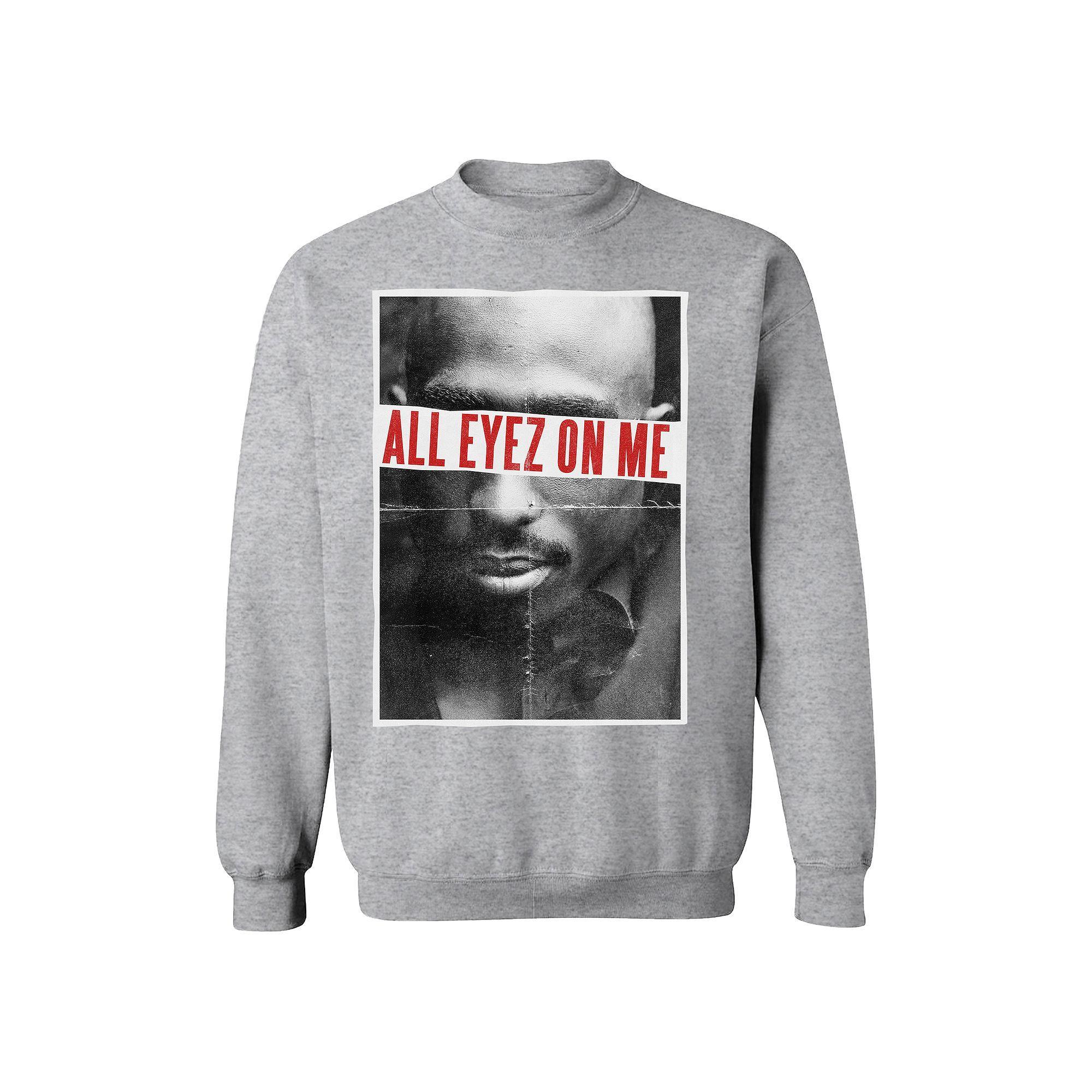 Men's Tupac All Eyes Sweatshirt, Size: Small, Sport Gray Product Image