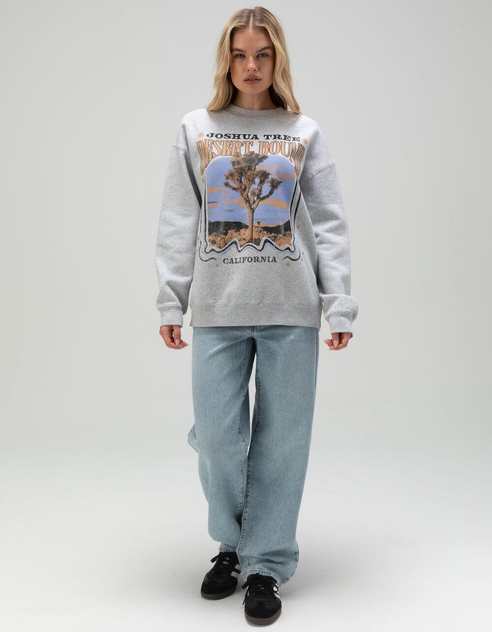 GIRL DANGEROUS Joshua Tree Womens Crewneck Sweatshirt - HEATHER GRAY Product Image