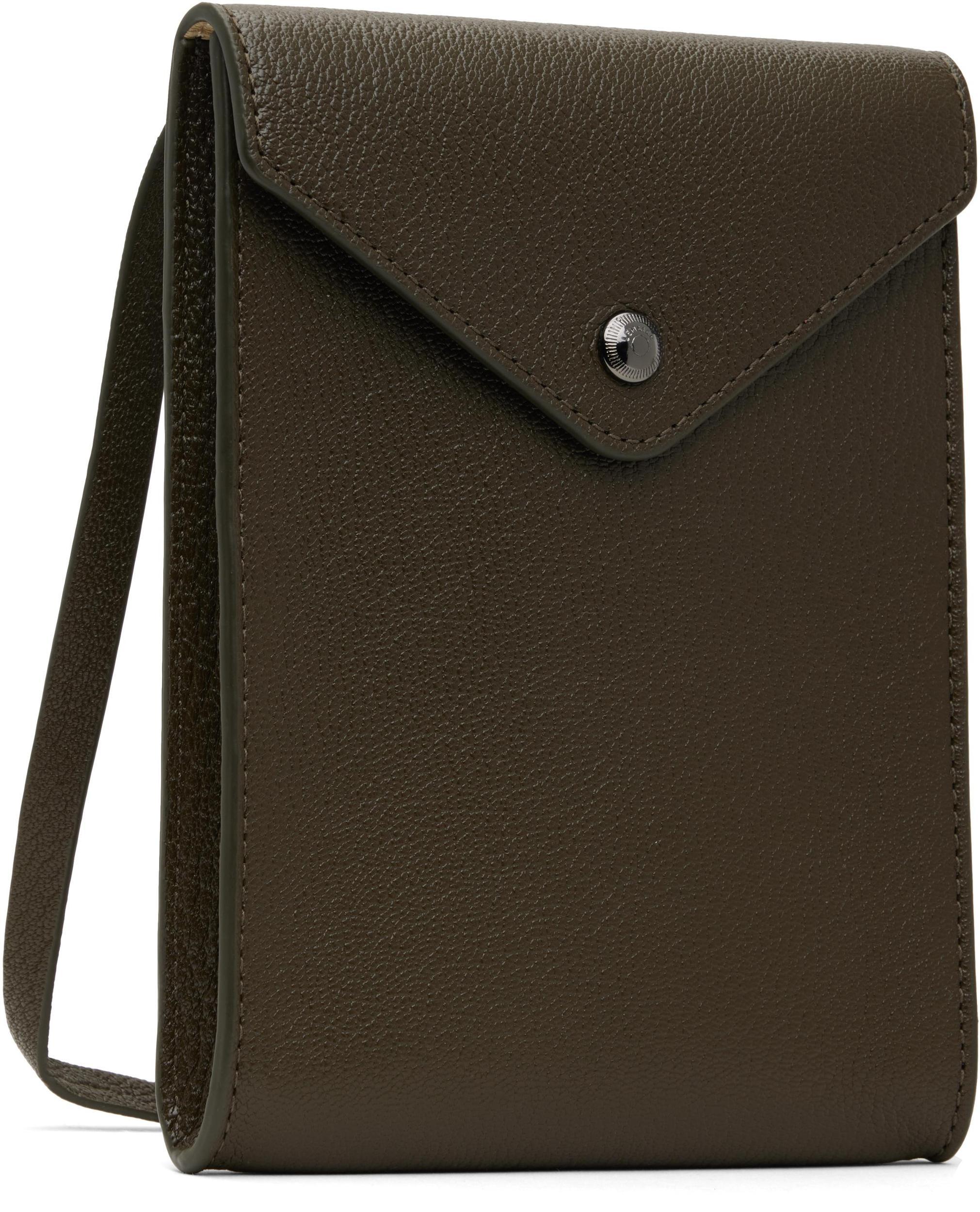 LEMAIRE Khaki Enveloppe Strap Pouch In Gr628 Pesto Product Image