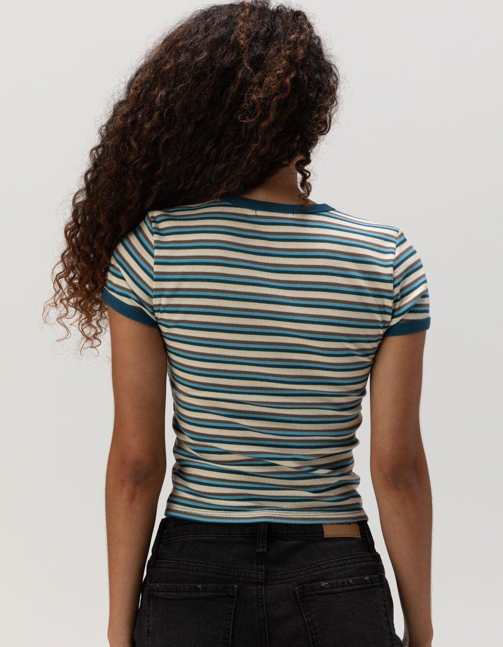 FULL TILT V-Neck Womens Baby Tee - BURGUNDY Product Image