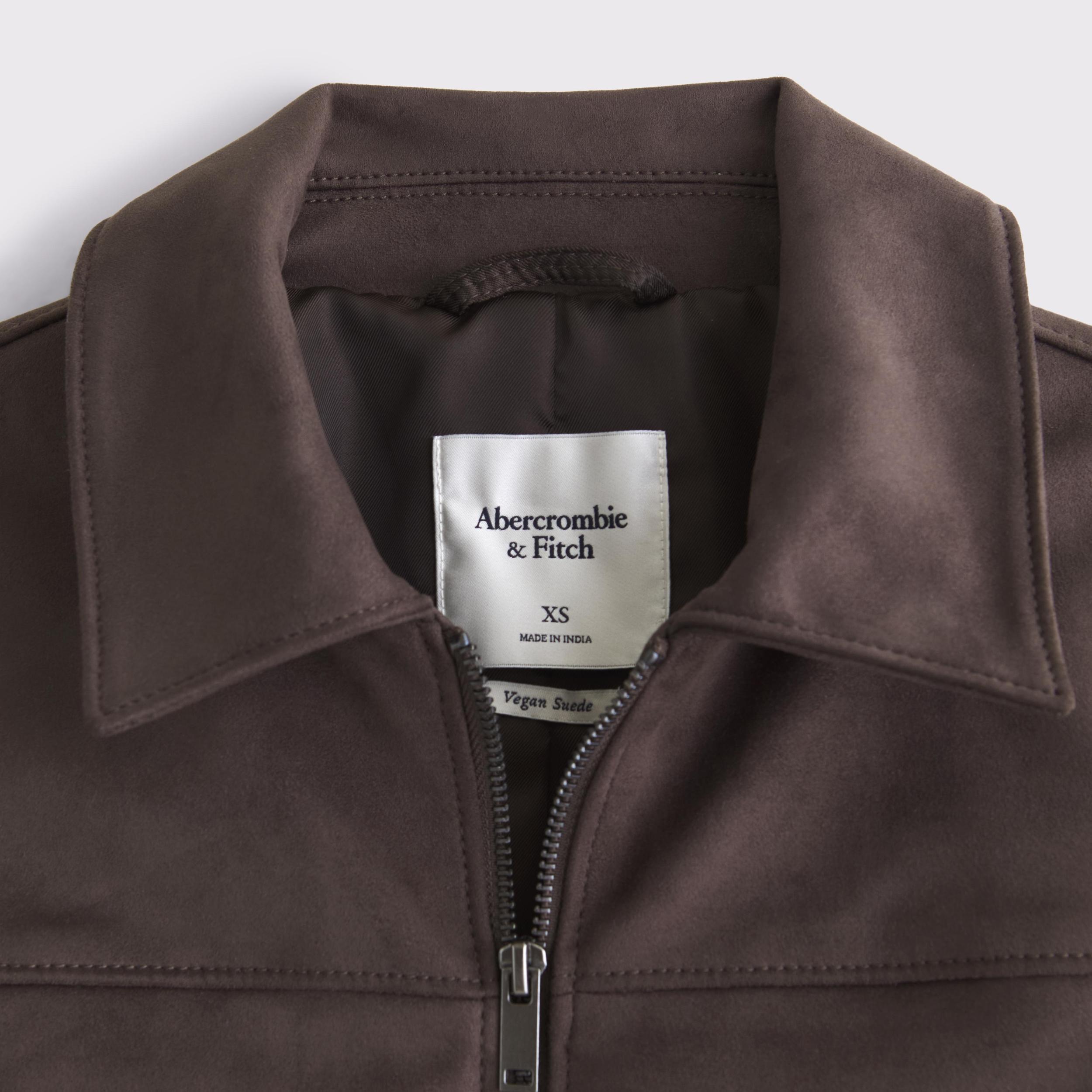 Zip-Front Vegan Suede Jacket Product Image