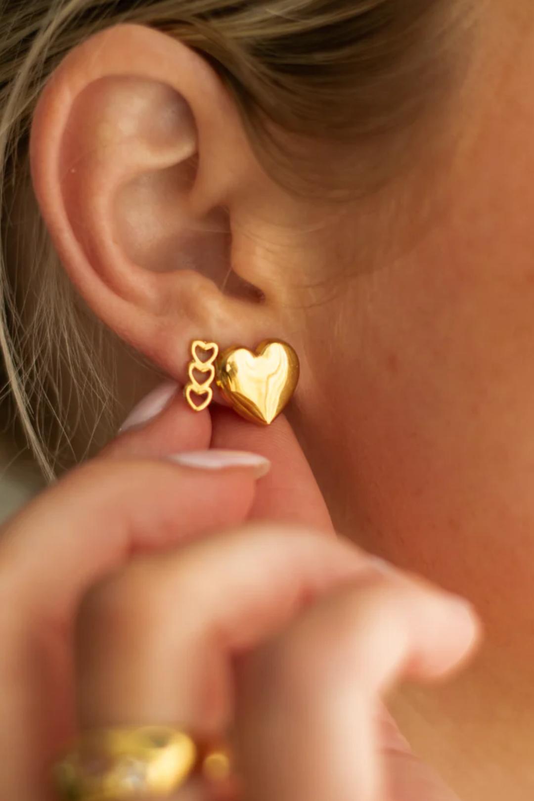 Bubble Heart Stud Earrings Product Image