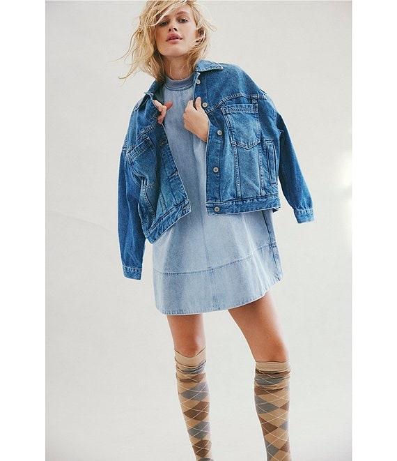 Free People Opal Swing Long Sleeve Denim Jacket Product Image