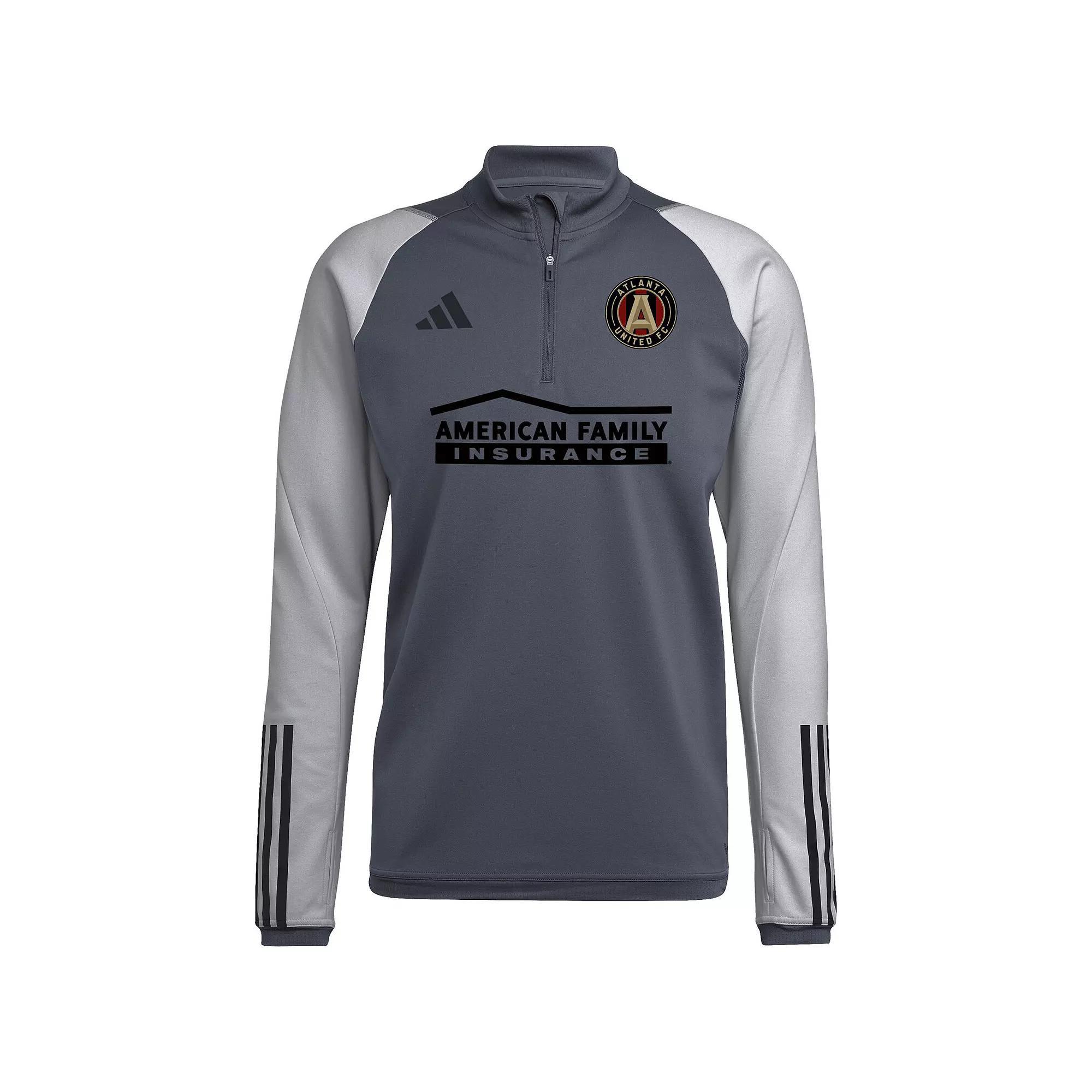Mens adidas Gray Atlanta United FC 2023 On-Field AEROREADY Quarter-Zip Training Top Product Image