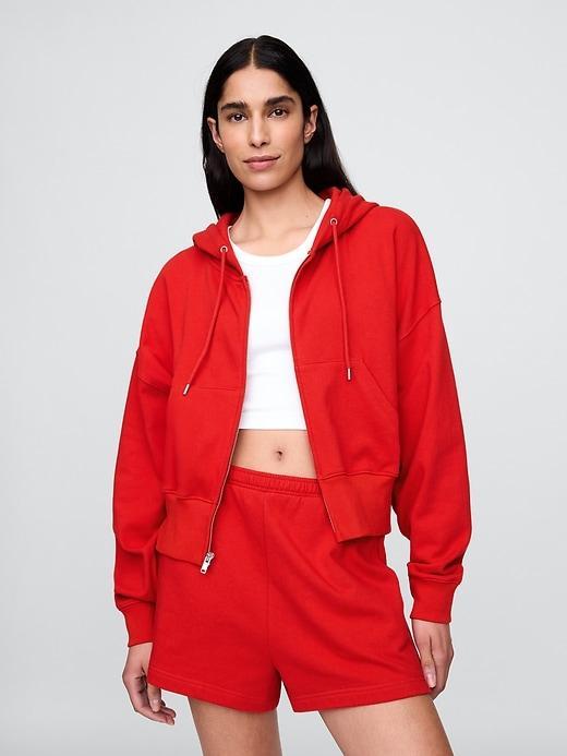 Heavyweight French Terry Oversized Zip Wedge Hoodie Product Image