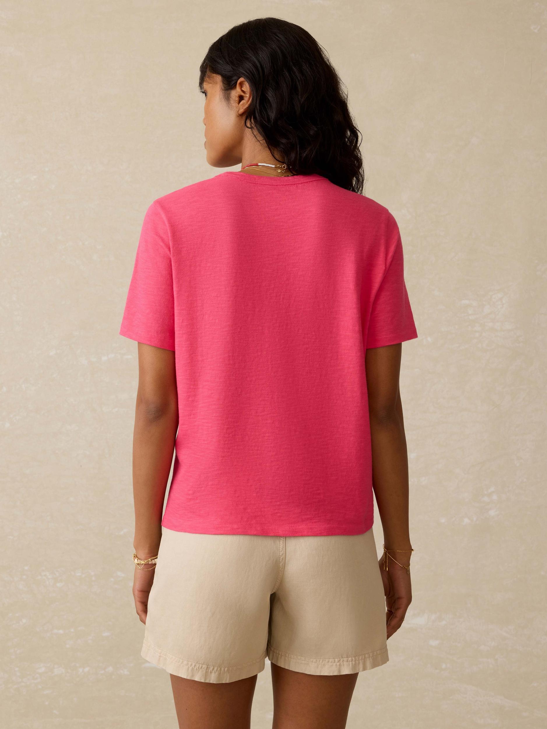 Sunwashed Regenerative Cotton Essential Tee - Pink Flambe Product Image