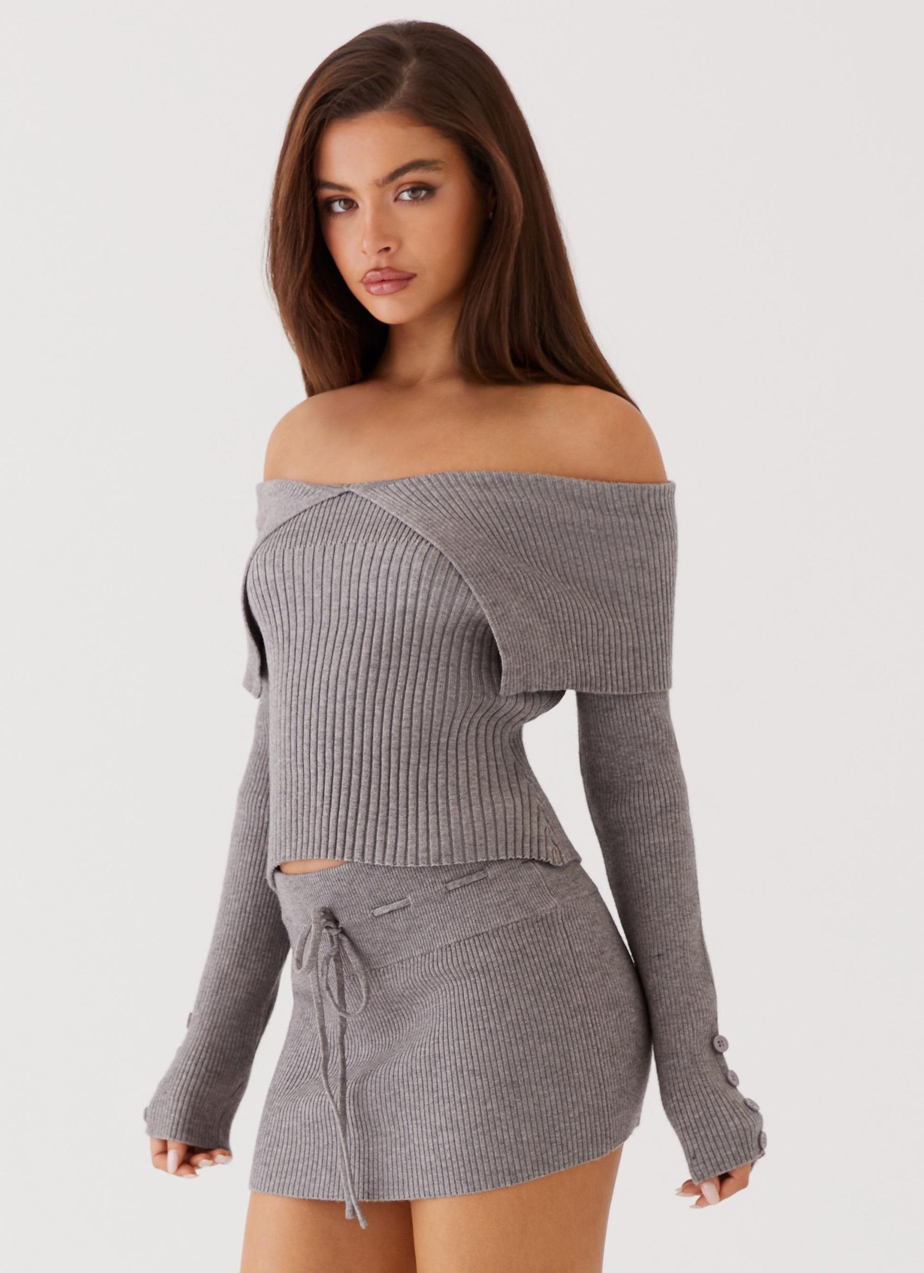 Maura Low Rise Mini Skirt - Charcoal Product Image