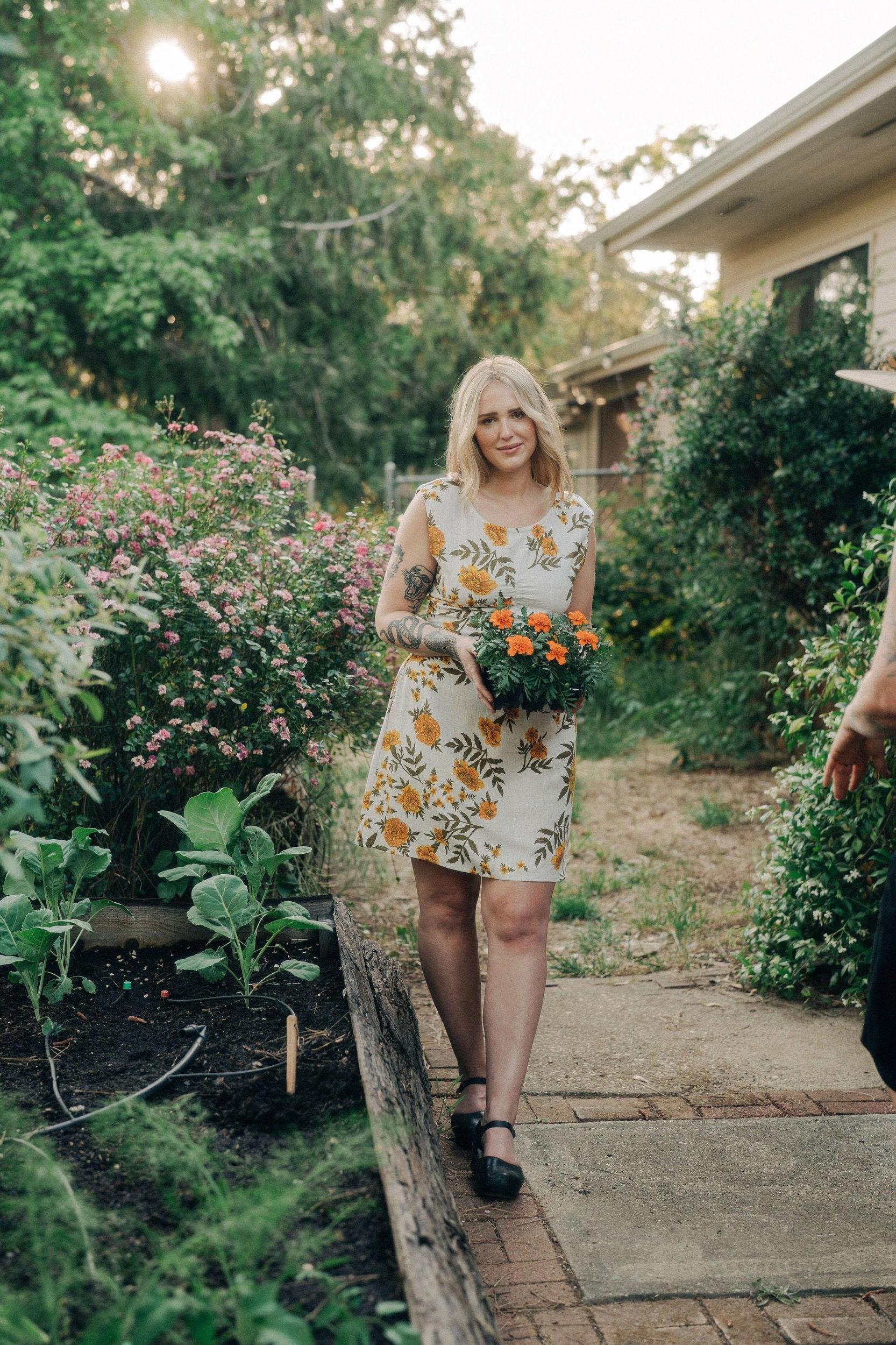 Archie Dress in Oat Marigold Linen Product Image