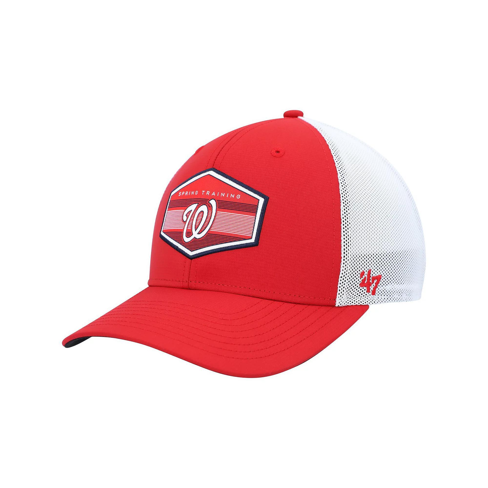 Mens 47 /White Washington Nationals Spring Training Burgess Trucker Adjustable Hat Product Image