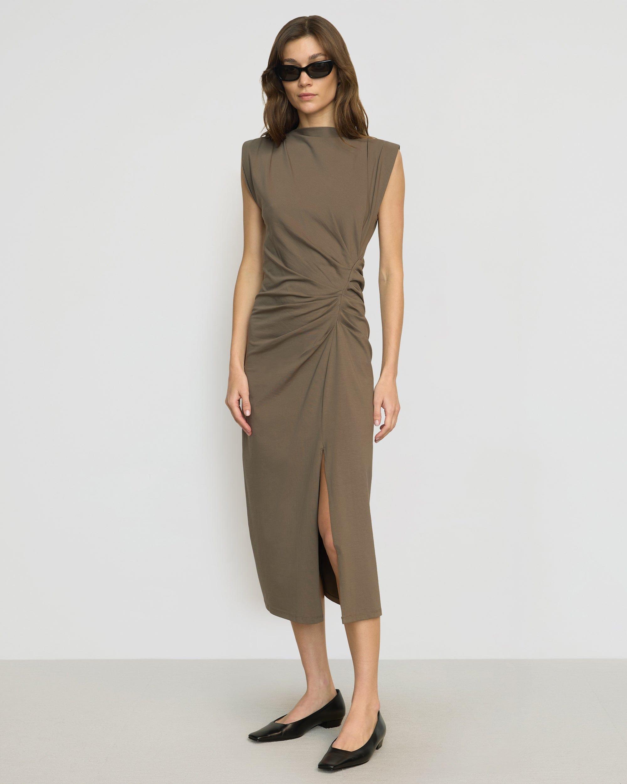 Khelan Sculpted Ruched-Waist Dress Product Image