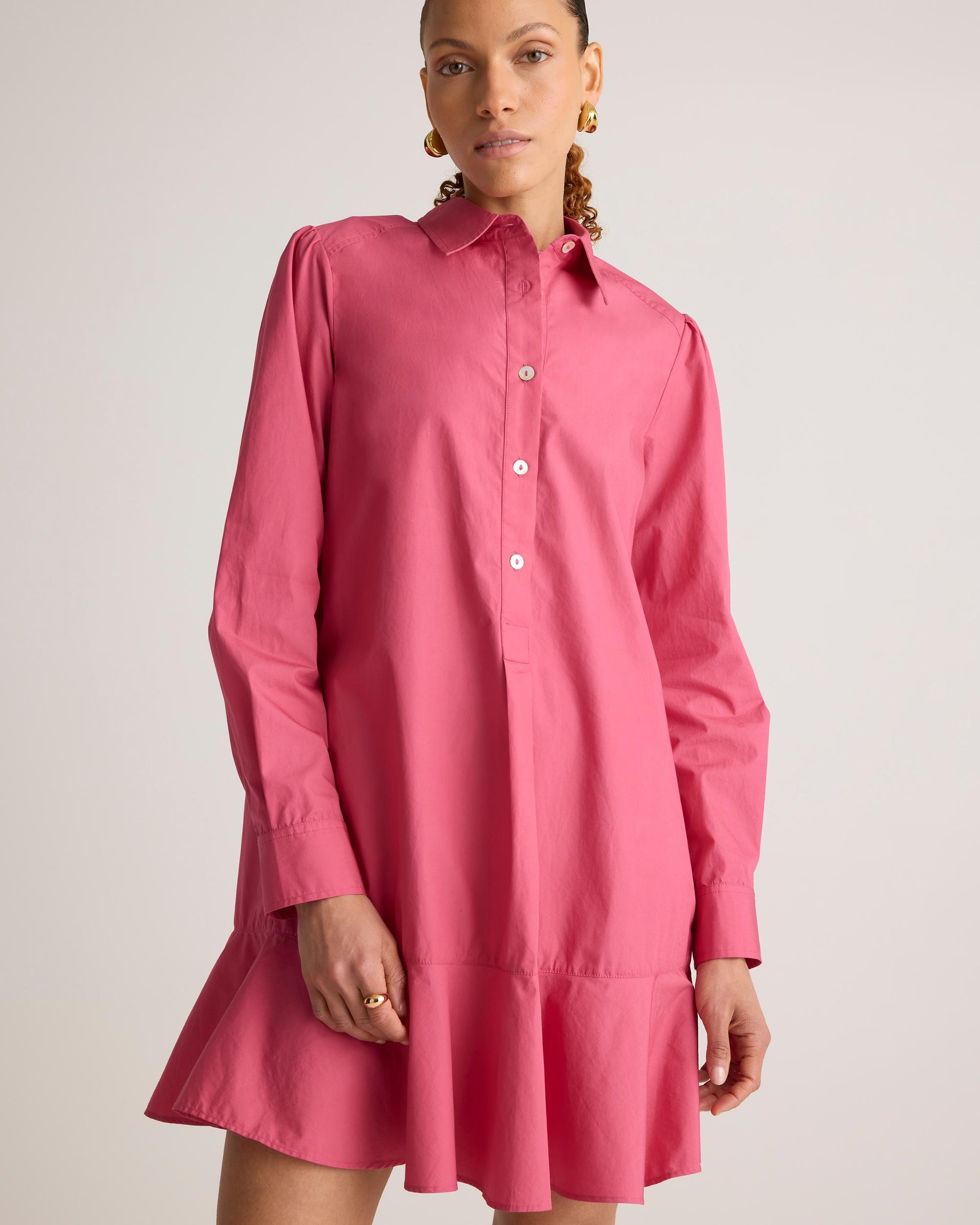 100% Organic Cotton Drop Waist Shirt Dress Product Image