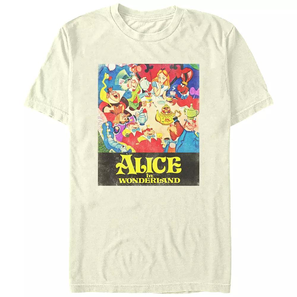 Disney's Alice In Wonderland Mad Tea Party Juniors' Boyfriend Graphic Tee, Women's, Size: Medium, Natural Product Image