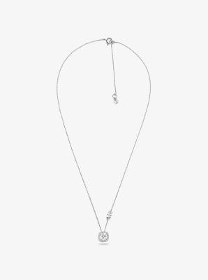 Sterling Pavé Halo Necklace Product Image