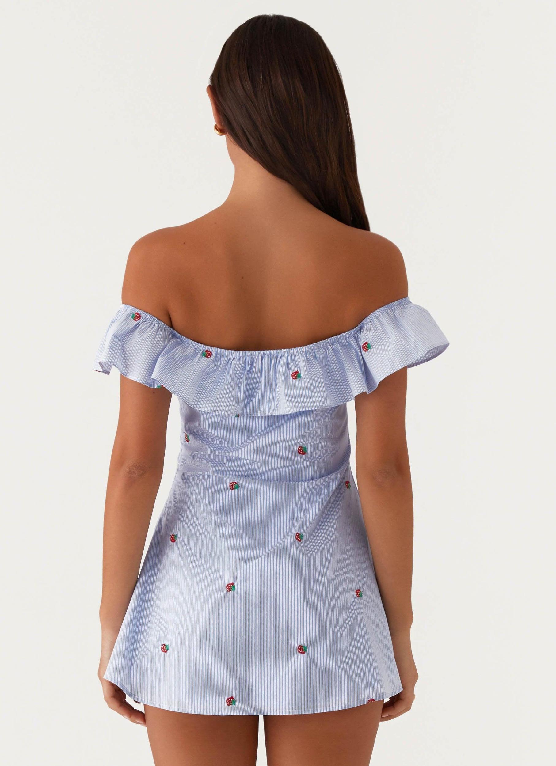 Texas Sun Linen Mini Dress - Blue Product Image