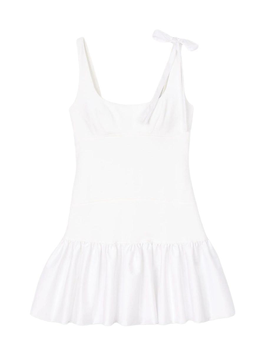 Womens Dual-Material Mini Dress Product Image