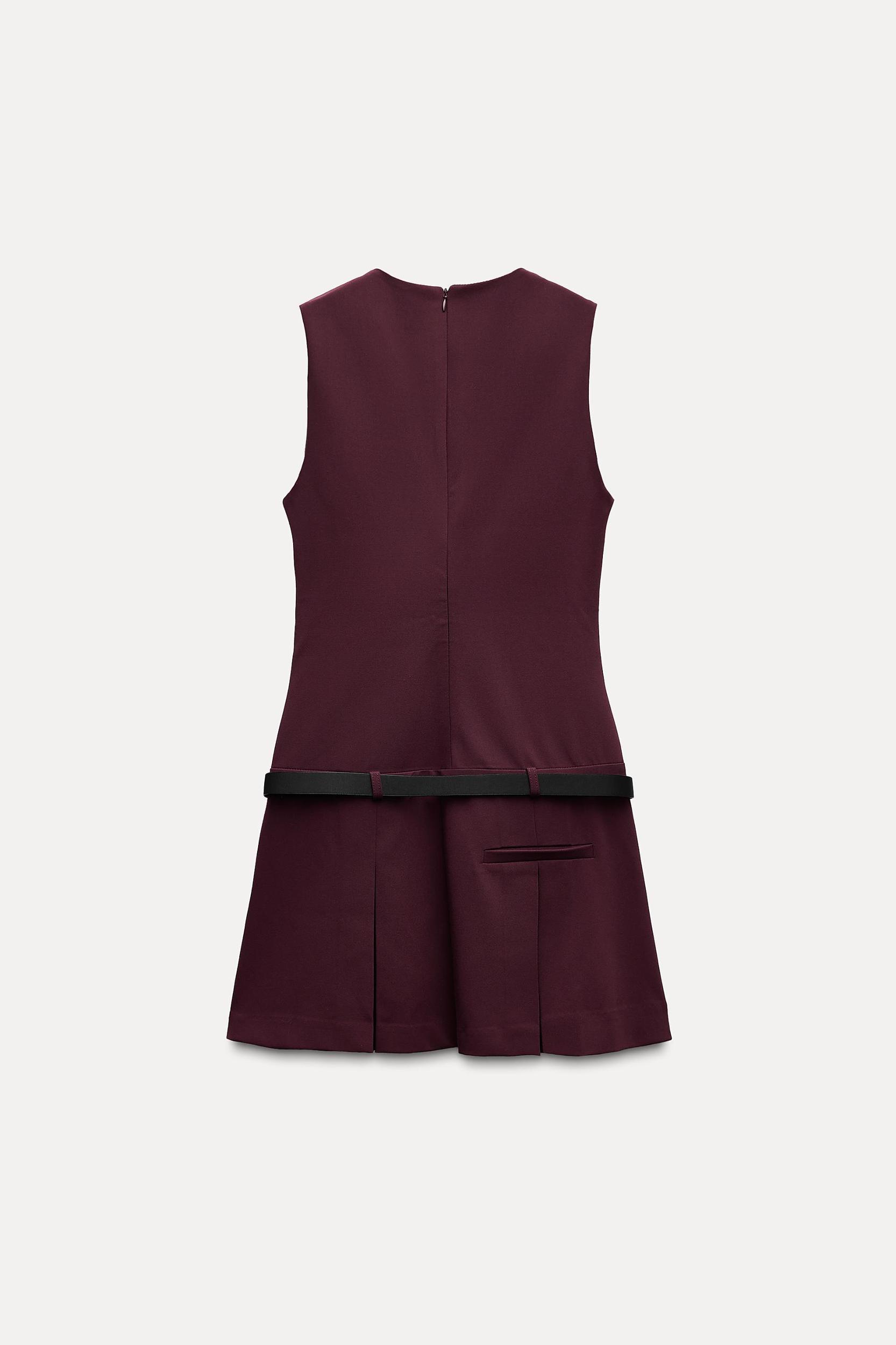 BELTED BOX PLEAT DRESS Product Image