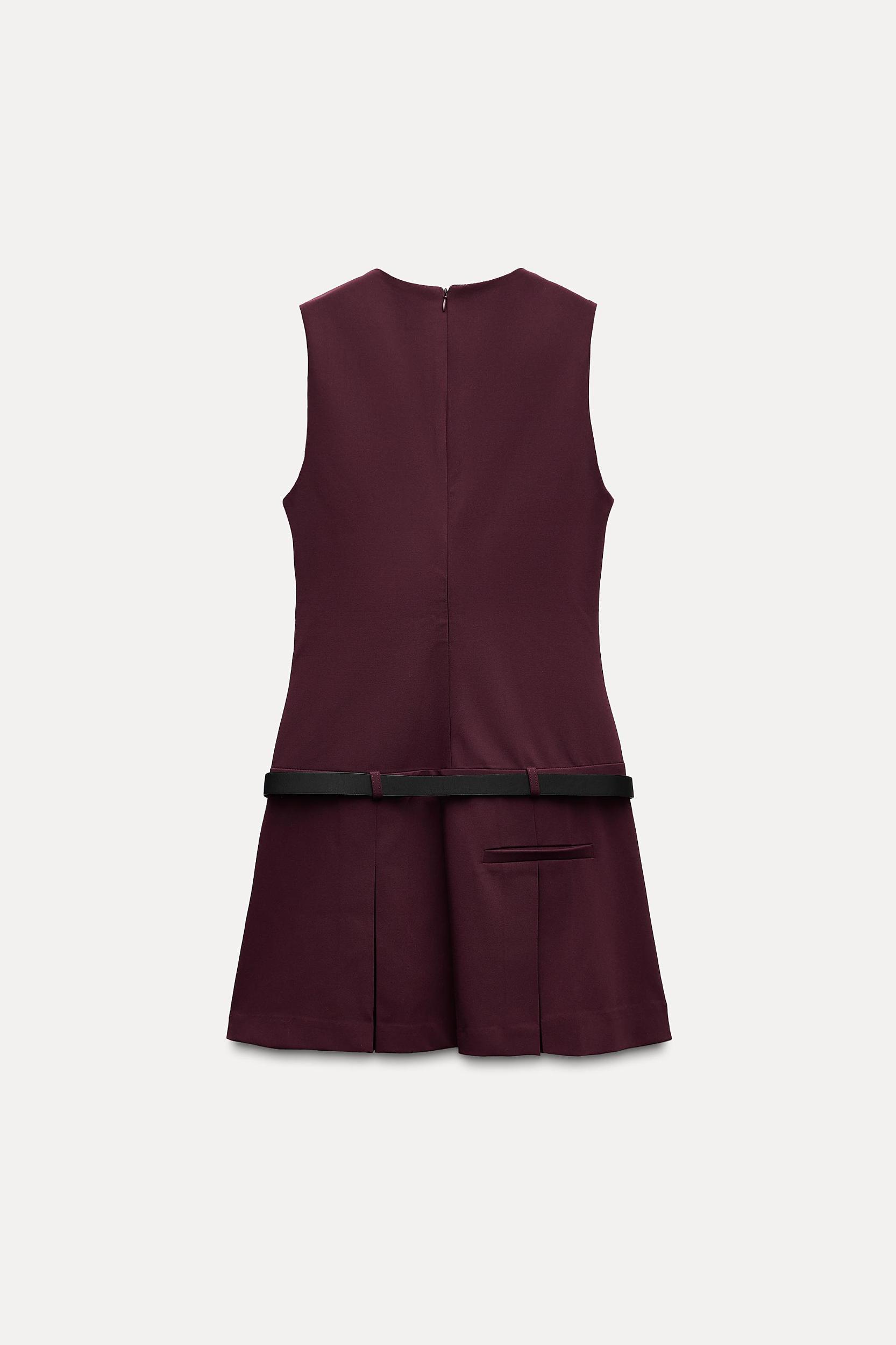 BELTED BOX PLEAT DRESS Product Image