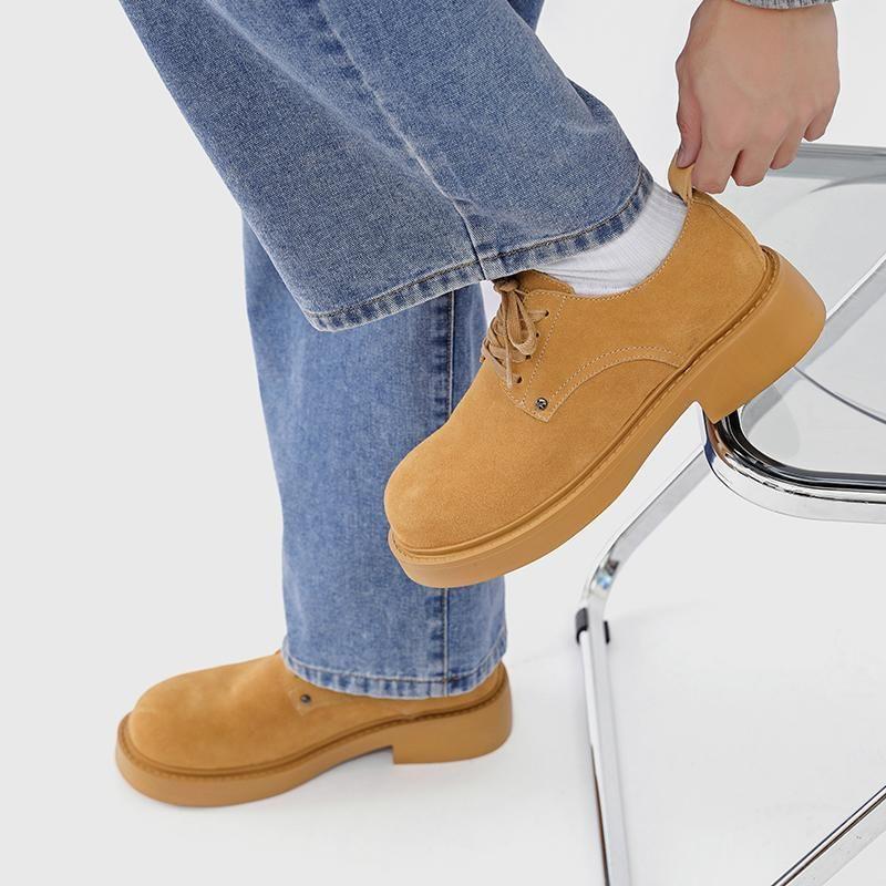Faux Leather Platform Lace-Up Shoes Product Image