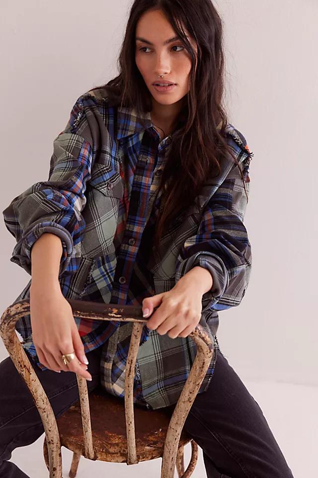 We The Free Patched Up Plaid Shirt Product Image