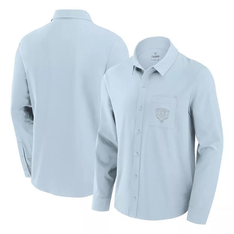 Men's Fanatics Light Blue New York Giants Front Office Long Sleeve Button-Up Shirt, Size: 3XL Product Image