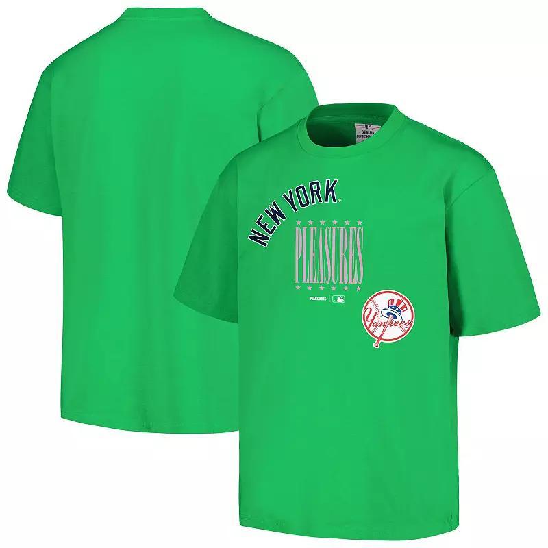 Men's PLEASURES  Green New York Yankees Repurpose T-Shirt, Size: XL Product Image