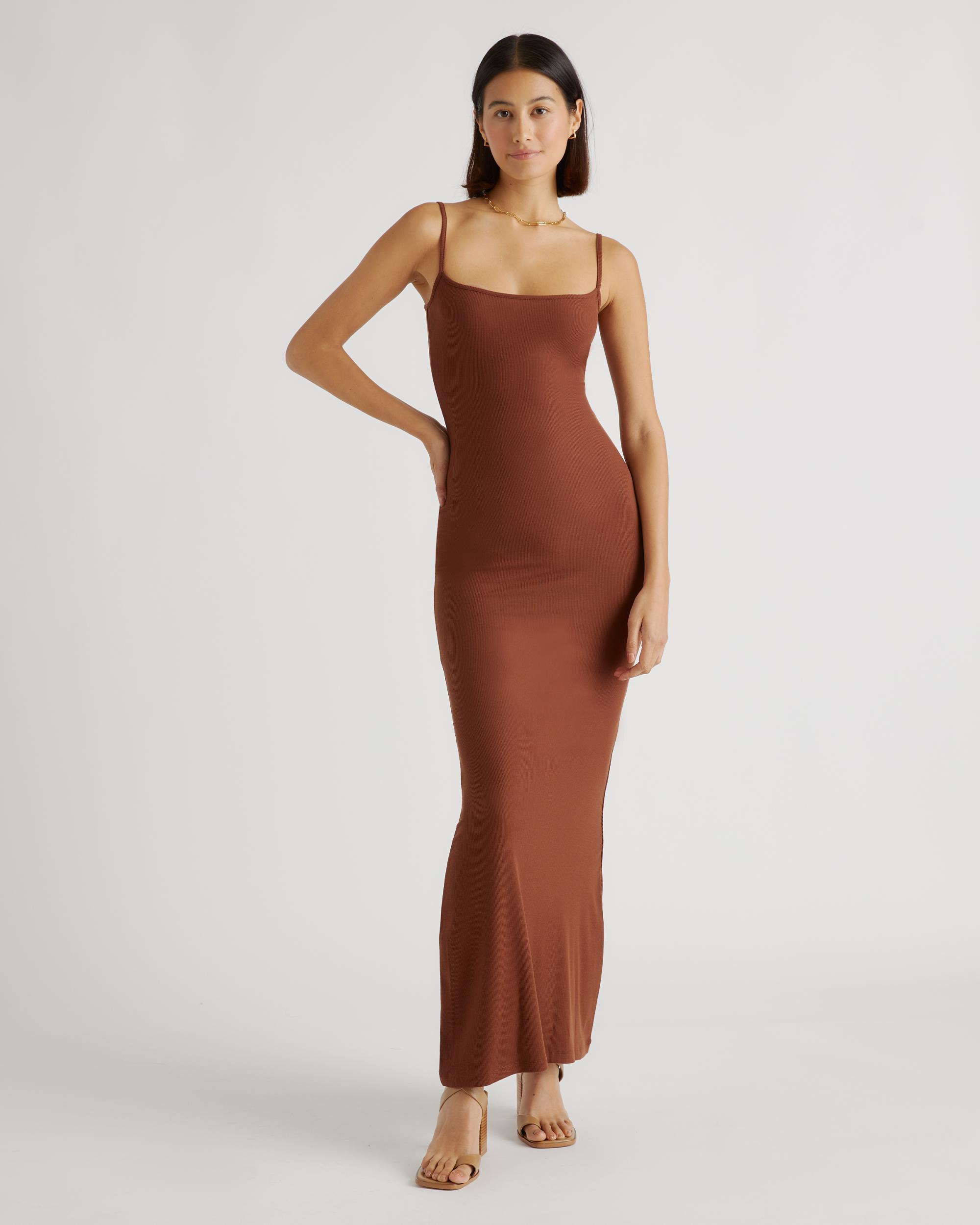 Tencel Rib Knit Maxi Slip Dress Product Image