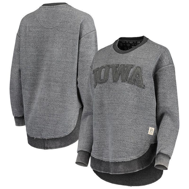 Women's Pressbox Black Iowa Hawkeyes Ponchoville Pullover Sweatshirt, Size: Small Product Image