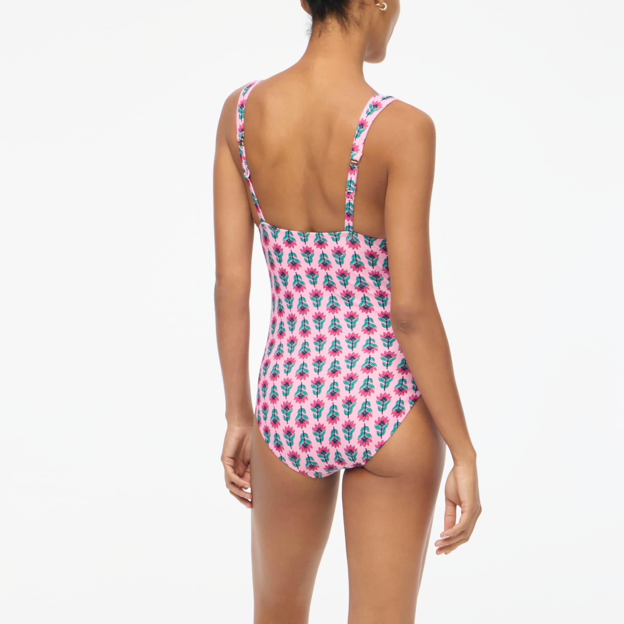 Ruched plunge one-piece swimsuit Product Image