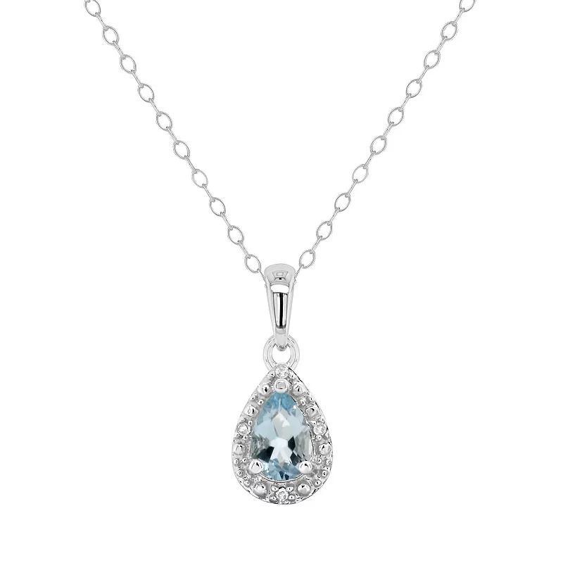 Celebration Gems Sterling Silver Gemstone & Diamond Accent Pendant Necklace, Womens Purple Product Image