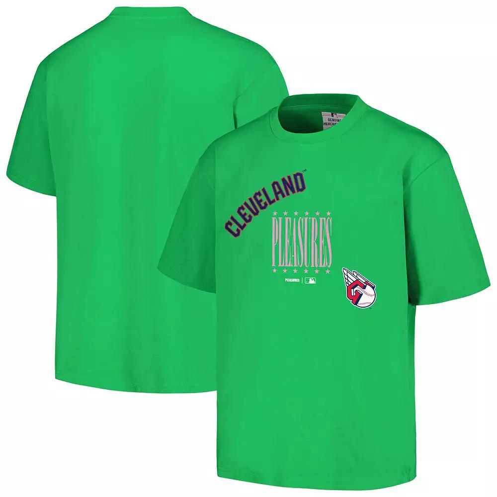 Men's PLEASURES  Green Cleveland Guardians Repurpose T-Shirt, Size: XL, Grd Green Product Image