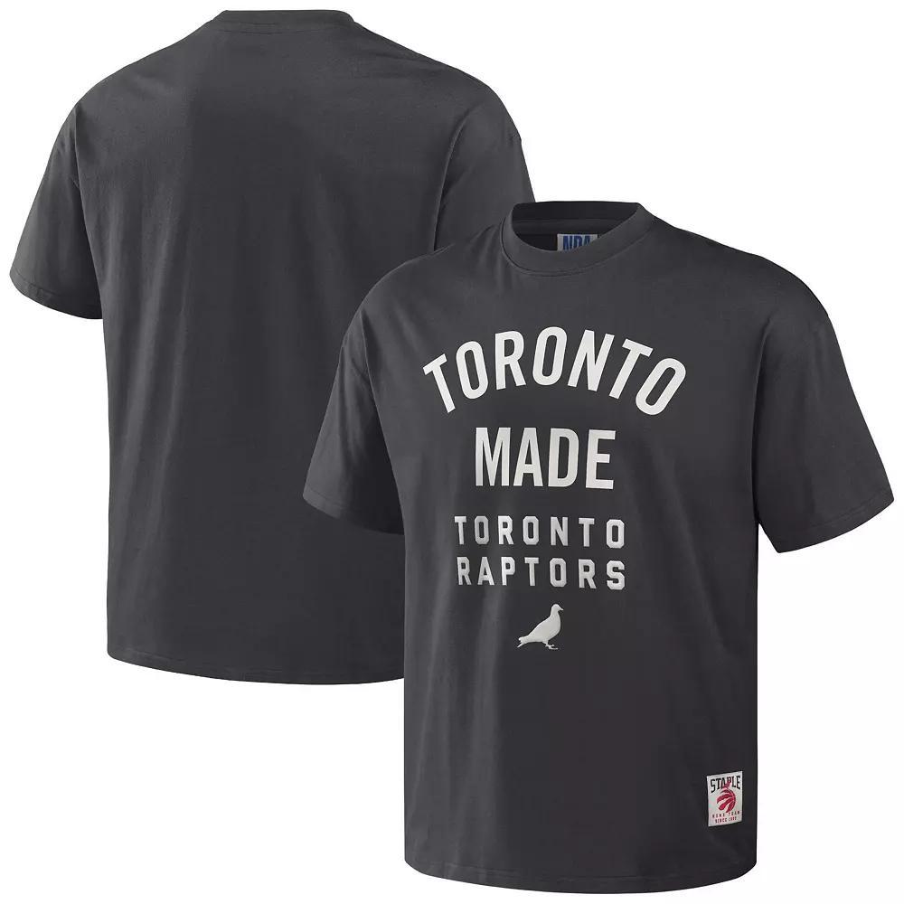 Men's NBA x Staple Anthracite Toronto Raptors Heavyweight Oversized T-Shirt, Size: Small, Rpt Grey Product Image