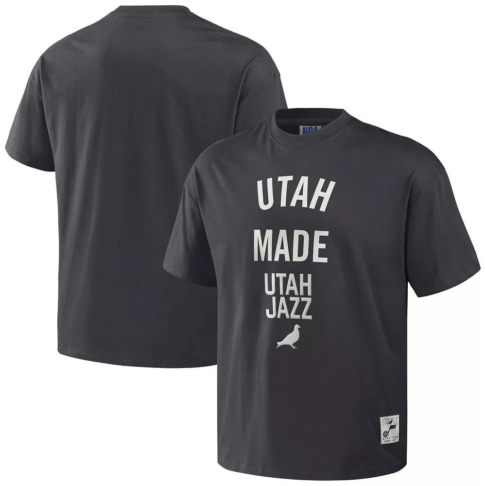 Men's NBA x Staple Anthracite Utah Jazz Heavyweight Oversized T-Shirt, Size: Large, Jaz Grey Product Image