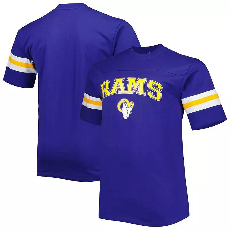 Men's Royal Los Angeles Rams Arm Stripe T-Shirt, Size: 2XLT, Blue Product Image