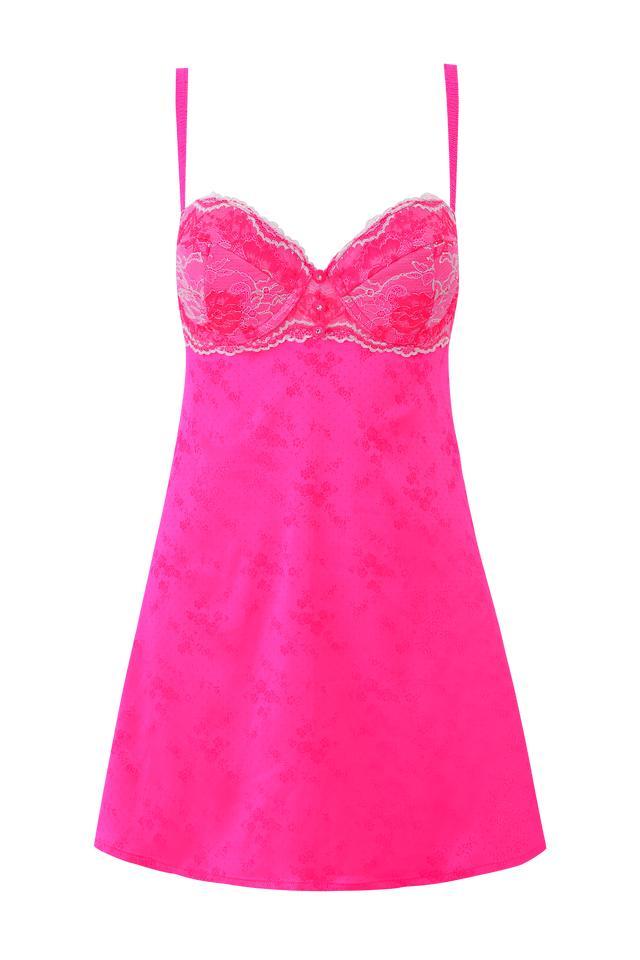 AMAYA SLIP DRESS - NEON PINK Product Image