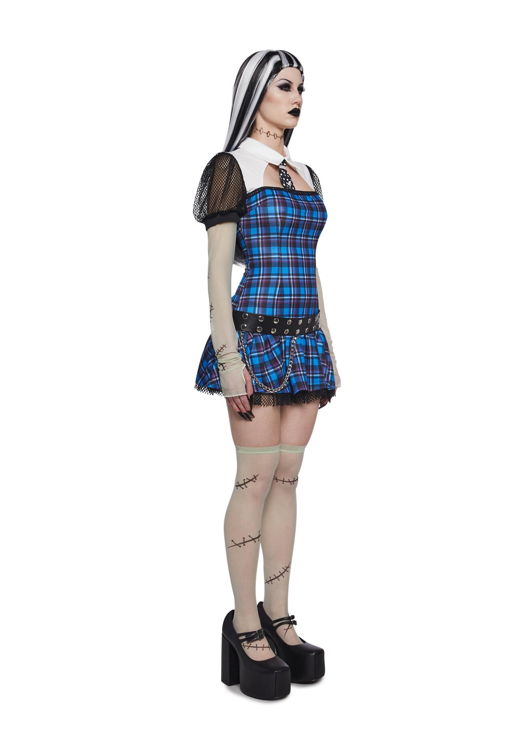 Womens Sexy Spooky Halloween Monster High Frankie Halloween Costume - Blue Product Image