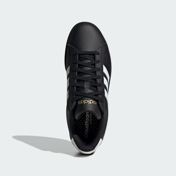 adidas Grand Court 2.0 Cloudfoam Men's Shoes, Size: 12, Black White Gold Product Image