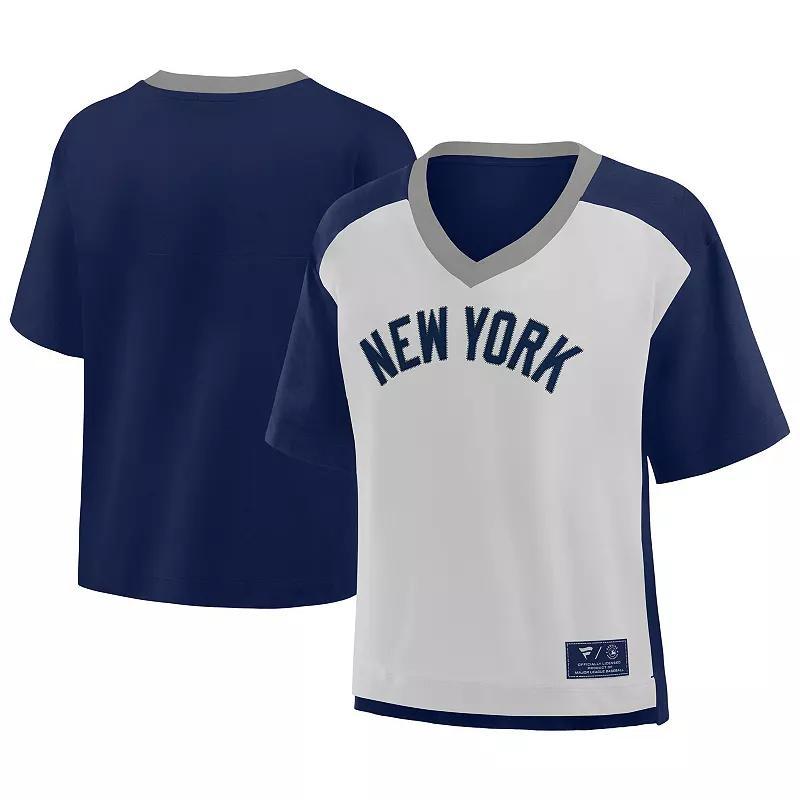 Womens Fanatics Royal/Graphite Chicago Cubs Oversized Race To Win V-Neck T-Shirt Product Image