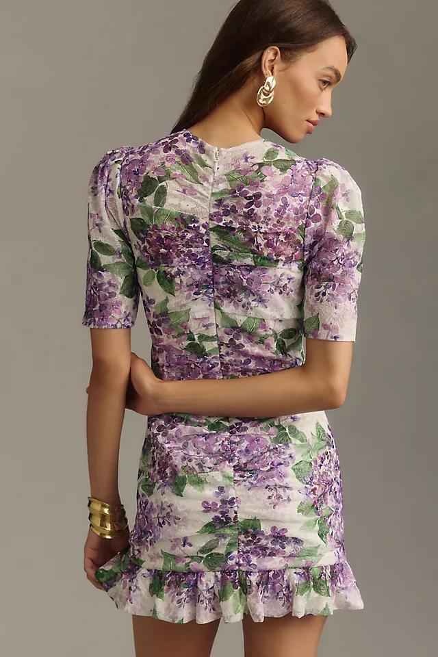 Dress The Population Chandler Short-Sleeve Lace Mini Dress Product Image
