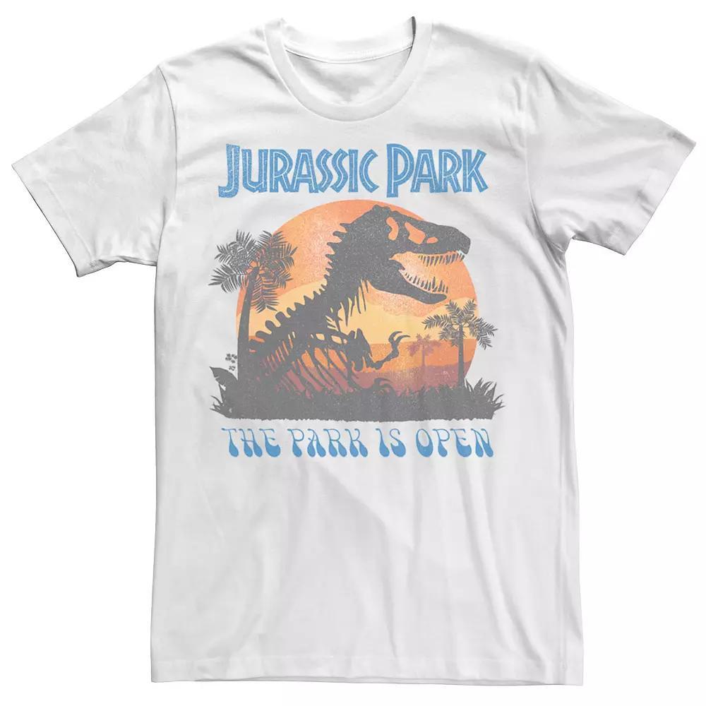 Men's Jurassic Park The Park Is Open Retro Poster Tee, Size: Small, White Product Image