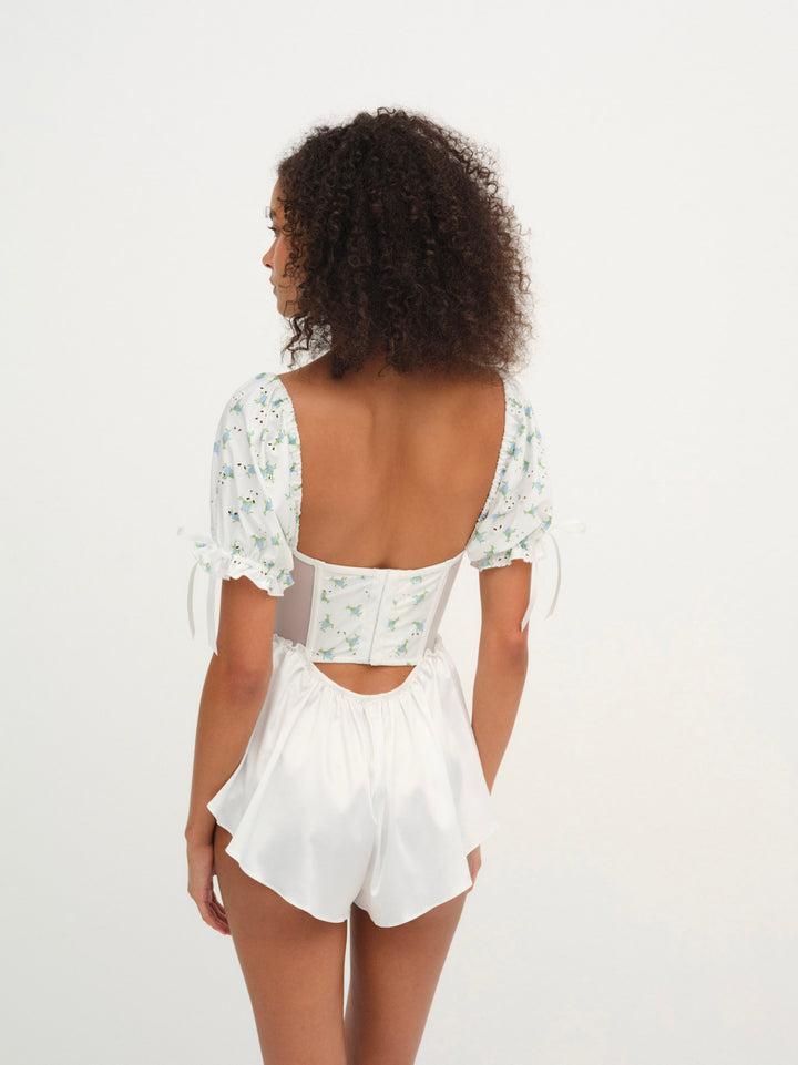 Budding Blossom Sleep Romper — Blue Product Image